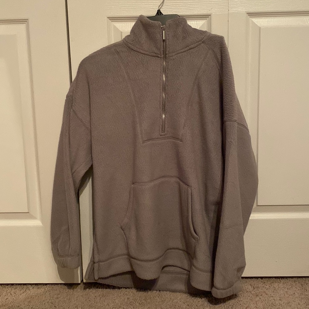 over sized half zip